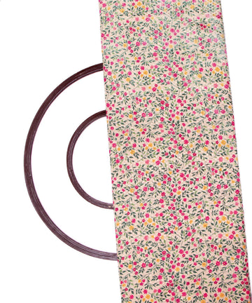 Cream Colour Floral Print Silk Jacquard Fabric